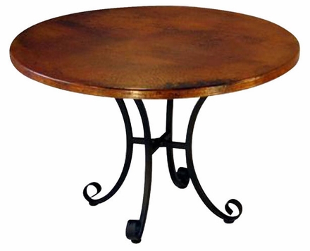 Italian Dining Table with Hammered Copper Top