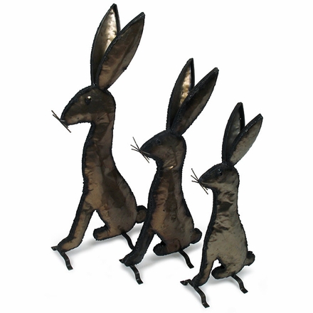 Jackrabbits Metal Yard Sculptures  - Set of 3