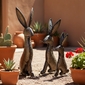 Jackrabbits Metal Yard Sculptures  - Set of 3