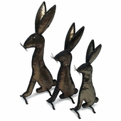 Jackrabbits Metal Yard Sculptures  - Set of 3