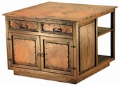 Kitchen Island 2 Door 2 Drawer with Copper