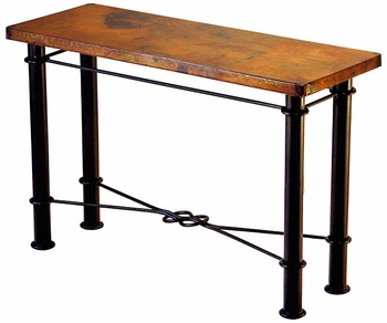 Knotted Iron Base Console with Copper Top