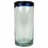 Large 24 oz. Blue Rimmed Mexican Drink Glasses - Set of 2