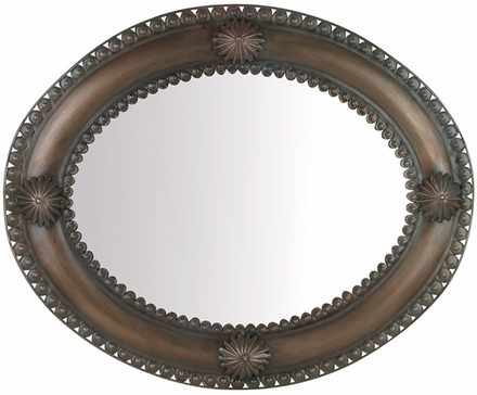 Large Aged Tin Concho Mirror