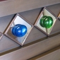 Large Aged Tin & Glass Gem Wall Mirror