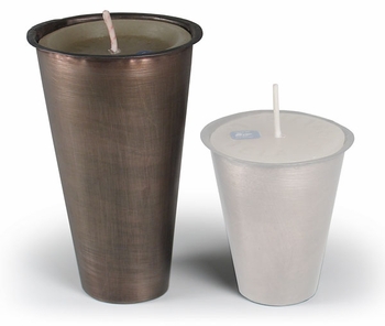 Large Aged Tin Inserts for Sugar Mold Candle Holders