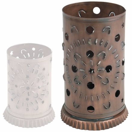 Large Aged Tin Mexican Luminarias - Set of 2