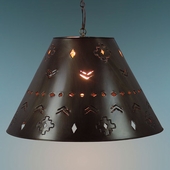 Large Aged Tin Southwest Hanging Shade Light