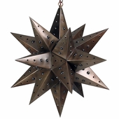 Large Aged Tin Star with Marbles