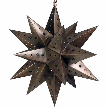 Large Aged Tin Star with Marbles