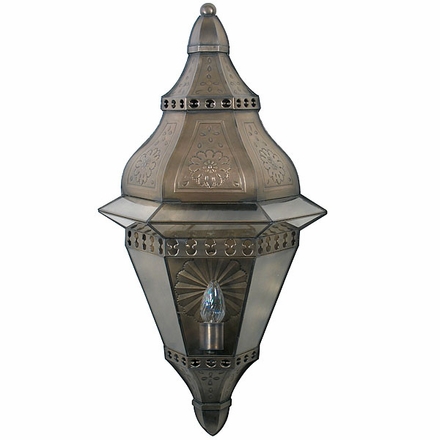 Large Aged Tin Tapered Wall Lantern