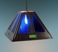 Large Blue Glass & Tin Pendant Shade
