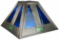 Large Blue Glass & Tin Pendant Shade