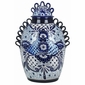 Large Blue-White Talavera Queen's Vase