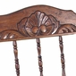 Large Carved Rustic Stained Wood Bench