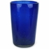 Large Cobalt Blue Mexican Bubble Glass Drink Glass - Set of 4