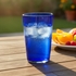 Large Cobalt Blue Mexican Bubble Glass Drink Glass - Set of 4