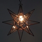 Large Copper & Glass Star Light Fixture