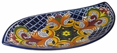 Large Curved Talavera Yellow Cross Platter