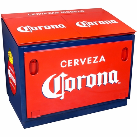Large Double Lid Corona Cooler Red & Blue - 120 Bottle