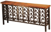 Large Elena Iron Base Console with Copper Top