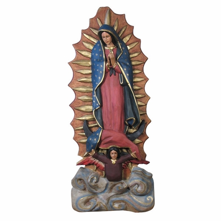 Large Hand Carved Virgin with Boy Angel