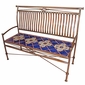 Large Iron Bench with Talavera Tiles - Blue