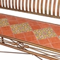 Large Iron Bench with Talavera Tiles - Orange