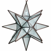 Large Maya Frosted Glass Hanging Star Light