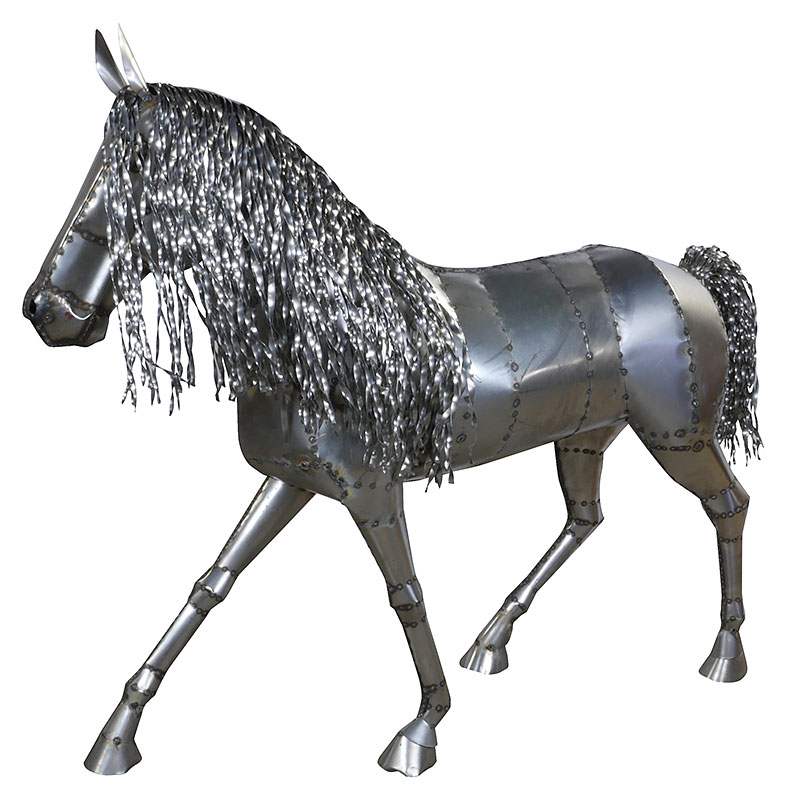 Large Metal Horse Sculpture Over 5 ft Tall
