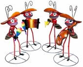 Large Metal Mariachi Ants Garden Scupltures - Set of 4