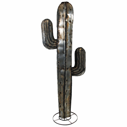 Large Metal Saguaro Cactus Sculpture - 6 ft.