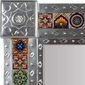 Large Mexican Natural Punched Tin & Mixed Talavera Tile Mirror - 26