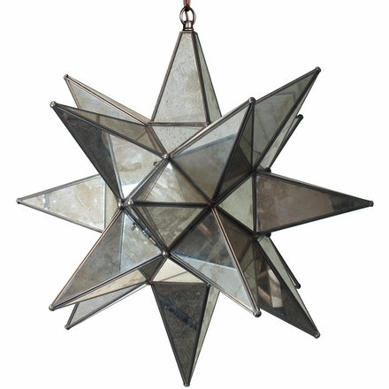 Large Mirrored Glass Star Fixture
