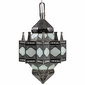 Large Moroccan Punched Tin and Frosted Glass Hanging Light