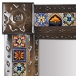 Large Narrow Aged Tin With Mixed Talavera Tile Mexican Wall Mirror - 20