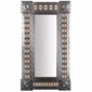 Large Narrow Natural Tin & Tile Mexican Wall Mirror - 20