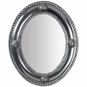 Large Natural Tin Concho Oval Mirror