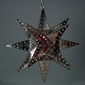 Large Natural Tin Stained Glass Star Fixture