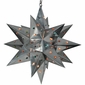 Large Natural Tin Star Light with Colored Marbles 20 in Dia.