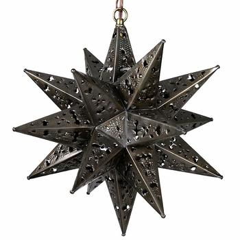 Large Ornate Tin Star Fixture