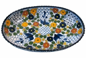 Large Oval Bougainvillea Talavera Serving Bowl