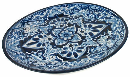 Large Oval Talavera Serving Platter - Blue & White
