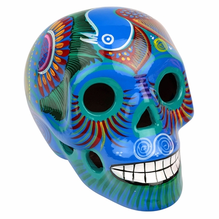 Large Painted Ceramic Sugar Skull