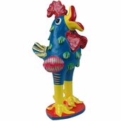 Large Painted Clay Rooster