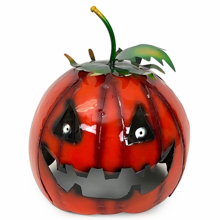 Large Painted Metal Jack-O-Lantern Sculpture - 18