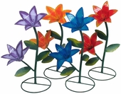 Large Painted Metal Lilies - Garden Sculptures