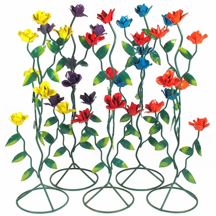 Large Painted Metal Roses - 36