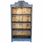 Large Painted Wood Santa Fe Bookcase Blue