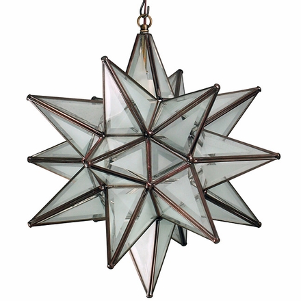 Large Partially Frosted Glass Star Light